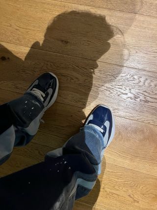 Flared jeans with white paint