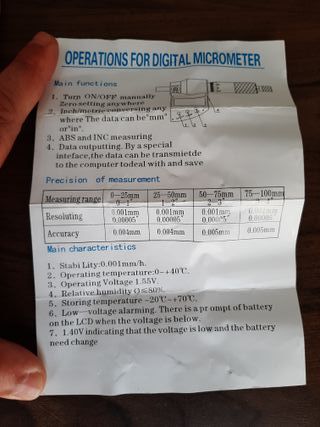 Cabeza de Micrómetro Digital 0.001mm