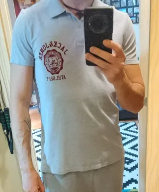 Polo Jack & Jones grigio manica corta