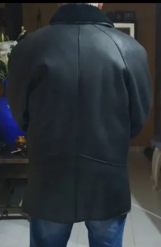 Chaqueta de Piel Ovino Auténtica Negra