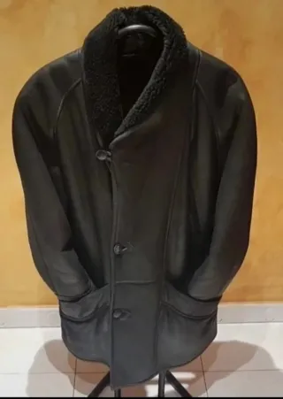 Chaqueta de Piel Ovino Auténtica Negra