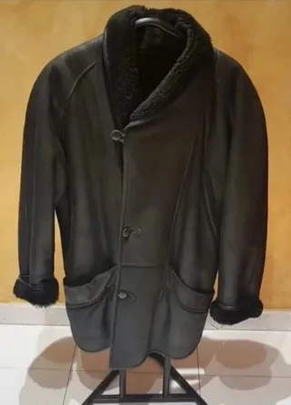 Chaqueta de Piel Ovino Auténtica Negra