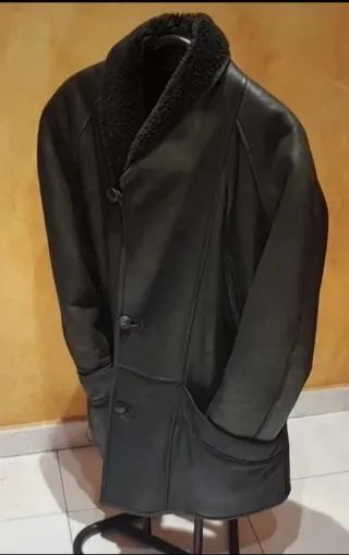Chaqueta de Piel Ovino Auténtica Negra