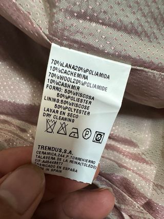 Blazer Detrendus Lana Cachemir Rosa Talla L