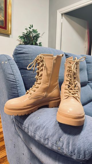 Botas de vestir mujer beige