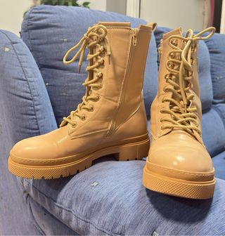 Botas de vestir mujer beige