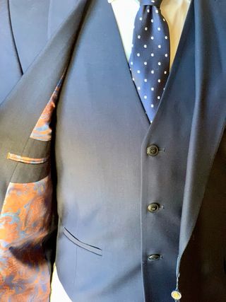 Abito uomo blu completo 3 pezzi tg46