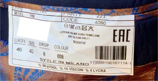 Abito uomo blu completo 3 pezzi tg46