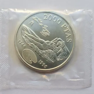 2000 Pesetas 1996 SC Maja Vestida Goya Plata