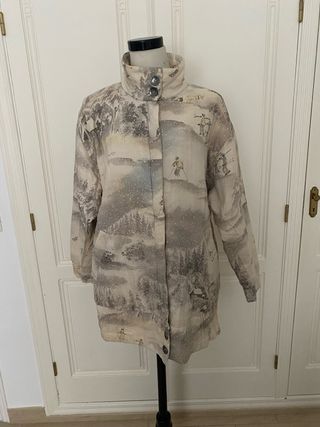 Parka ligera vintage con motivos de nieve