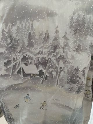 Parka ligera vintage con motivos de nieve