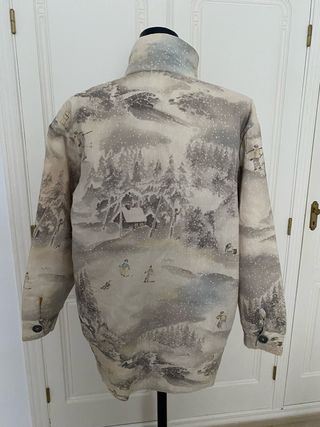 Parka ligera vintage con motivos de nieve