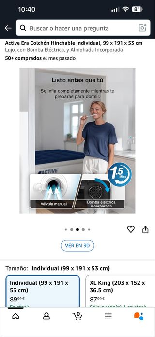 Colchón Hinchable Individual Active Era