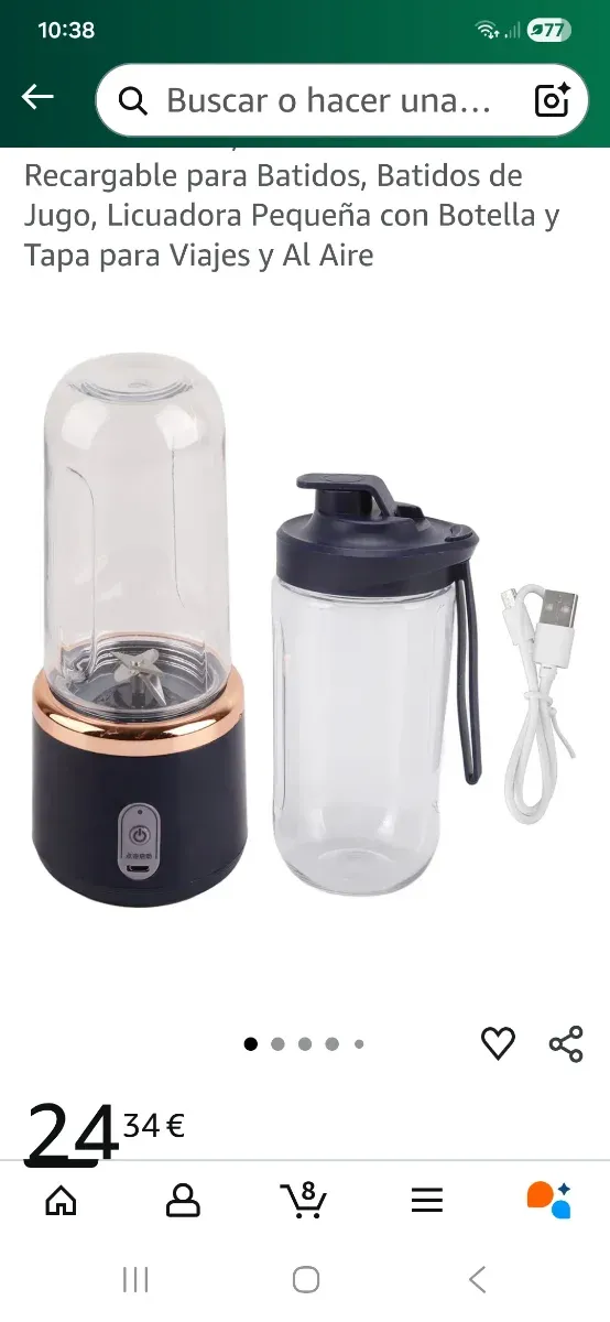 Mini liquidificador portátil. Novo. Ideal para o Dia de Reis