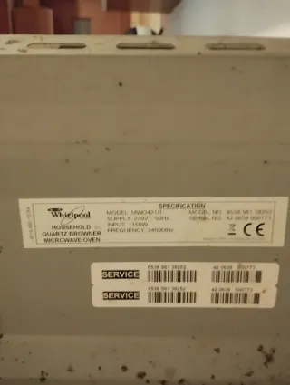 Forno microonde Whirlpool bianco