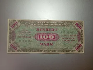 Antiguo billete Alemania 100 Mark 1944