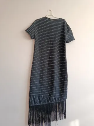 Vestido Zara rayas plateadas Talla S