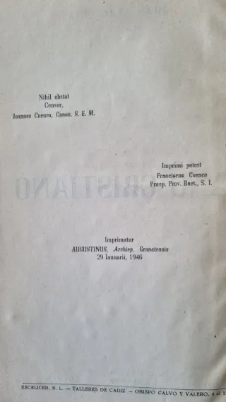 Libro Año Cristiano. Enero a Diciembre 1946