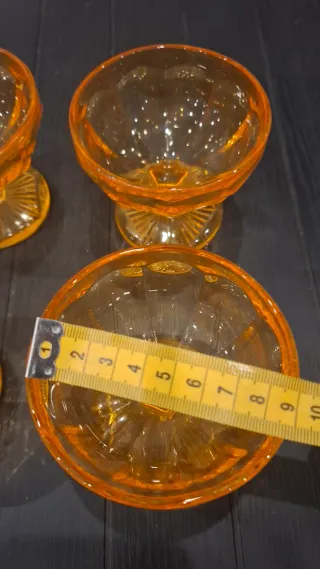 4 Taças Vintage Laranja Fruta