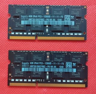 2x Módulos Hynix 4GB DDR3 SoDIMM. Solo envío.
