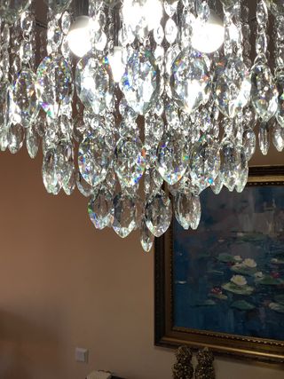 Lámpara colgante cristal roca