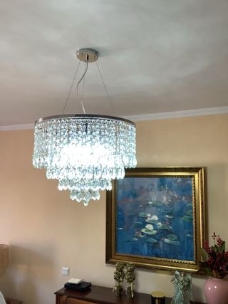 Lámpara colgante cristal roca