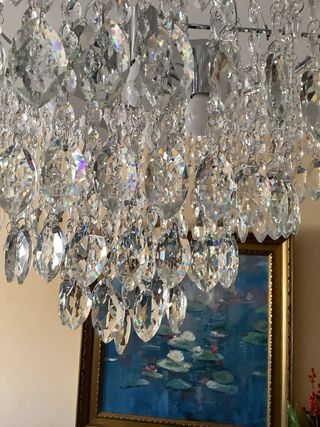 Lámpara colgante cristal roca