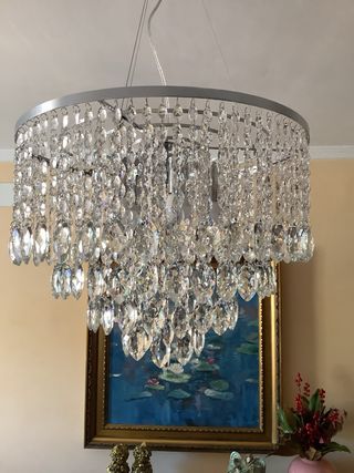 Lámpara colgante cristal roca