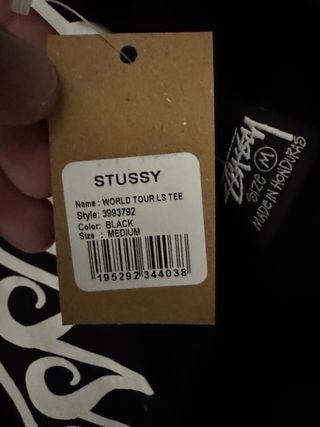 Camiseta Stussy Worldtour Manga Larga Negra