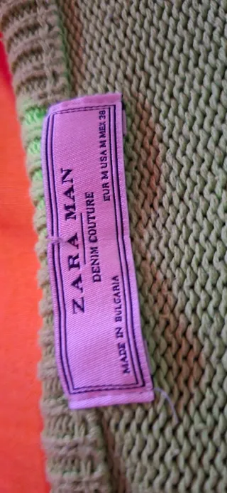 Jersey Zara Rayas Verde Talla M