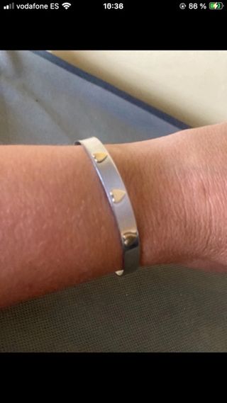 Conjunto pulsera y anillo corazones