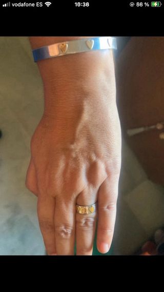 Conjunto pulsera y anillo corazones