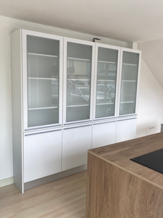 Muebles Cocina Exposición Madera y Cristal