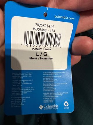 Parka Columbia Verde Talla L nuevo