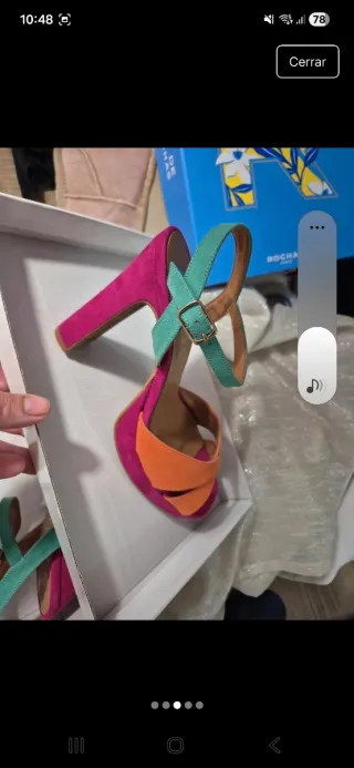 Tacones Laura Naranja y Rosa