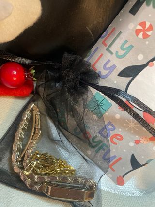 Reloj y Brazalete Dorado Fiesta Navidad