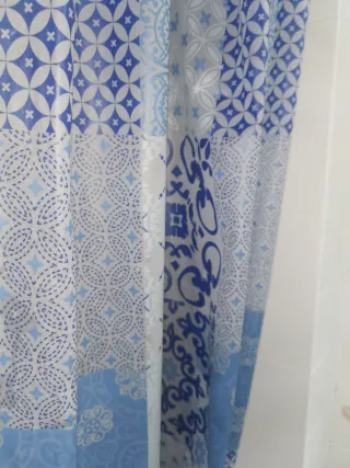 URGE !Cortina Ducha Bañera Mosaico Azul y Blanco
