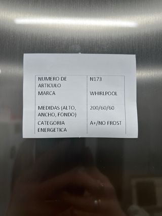 Nevera Whirlpool