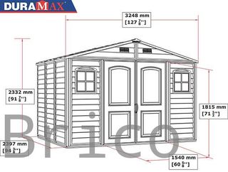 Caseta PVC Woodside 239x324x233 cm - Duramax