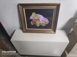 Bodegón de manzanas al óleo rebajado su precio