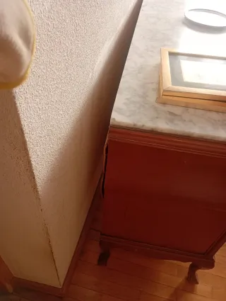 Muebles antiguos madera y mármol con espejo