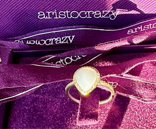 Anillo Plata Calcedonia Diamantes