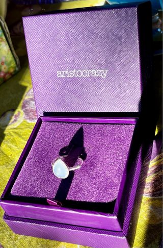 Anillo Plata Calcedonia Diamantes