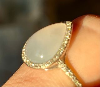 Anillo Plata Calcedonia Diamantes