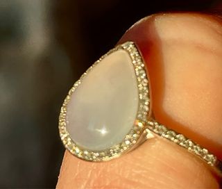 Anillo Plata Calcedonia Diamantes