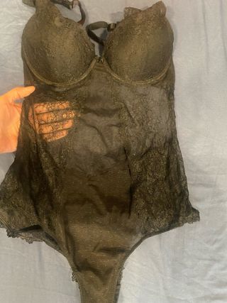 Body lencería Oysho negro encaje