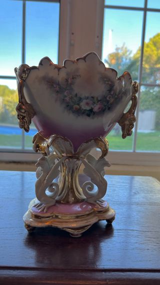 Cuenco compotera pedestal antiguo