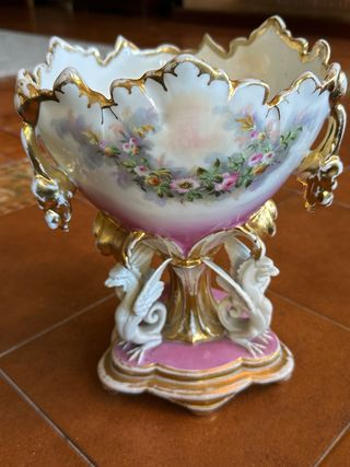 Cuenco compotera pedestal antiguo