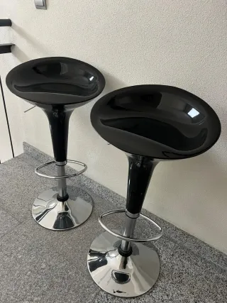 Juego de 2 Sillas Altas Negras