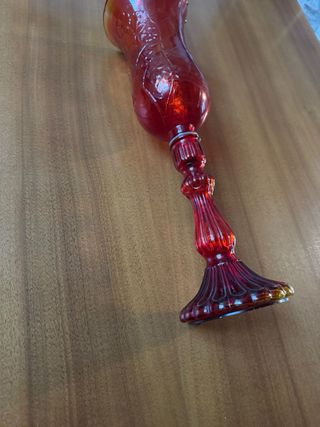 Portacandele in vetro rosso